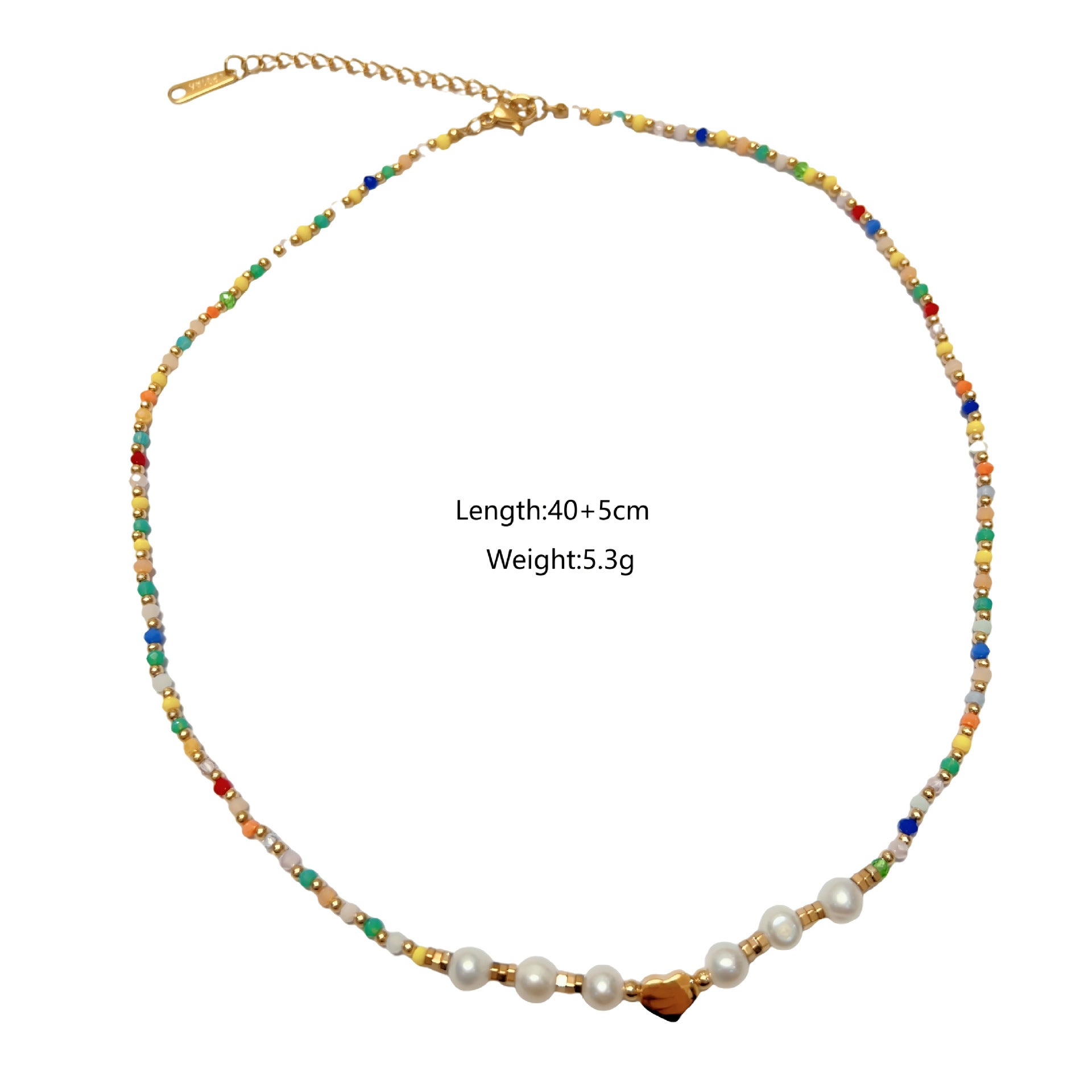 Wholesale Stainless Steel Color Dopamine Pearl Natural Stone Beaded Necklace