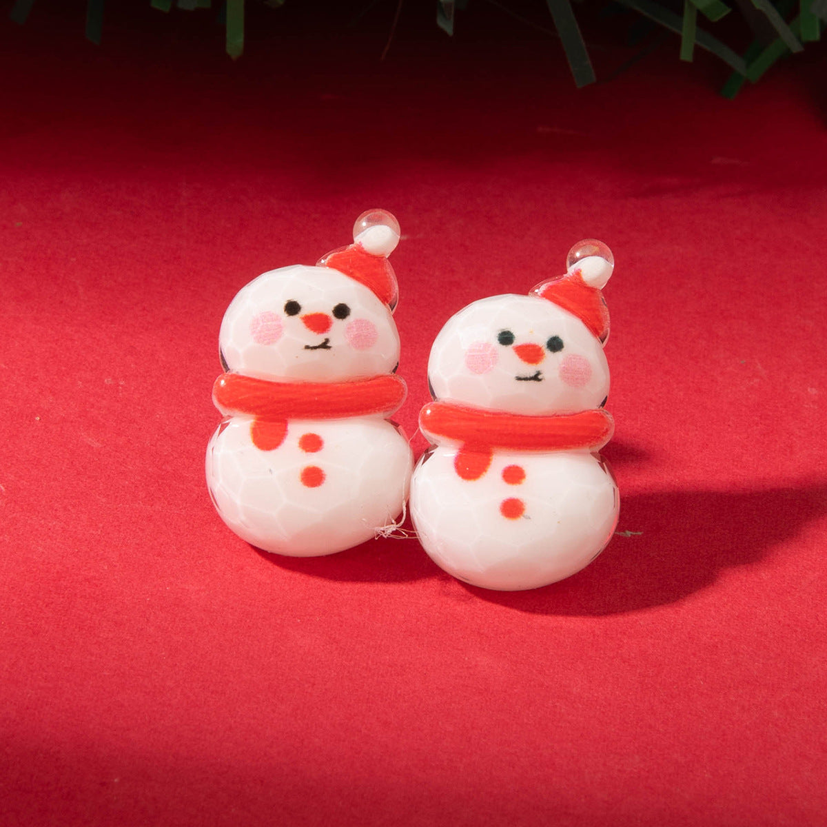 Wholesale Resin Christmas Tree Snowman Old Man Earrings
