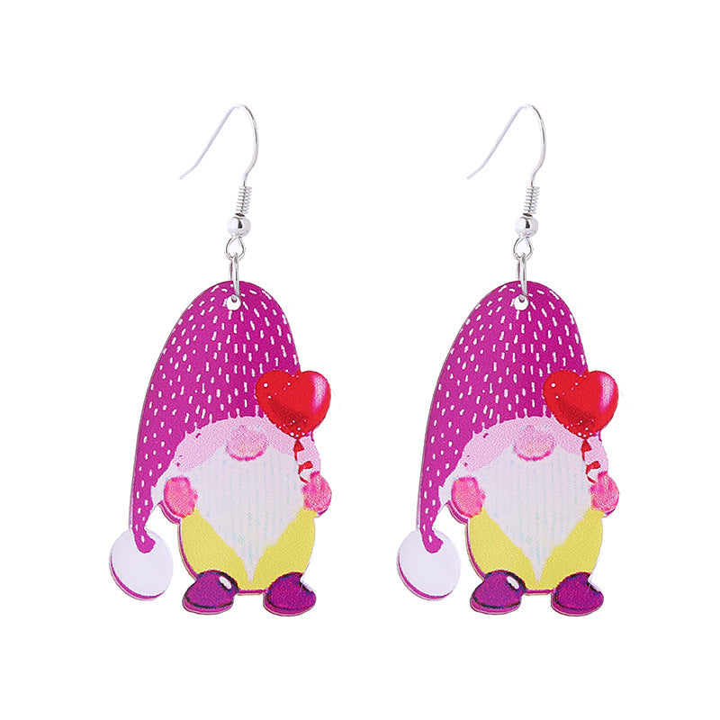 Wholesale Pink Tape Valentine's Day Double Sided Acrylic Earrings ACC-ES-ChouT005