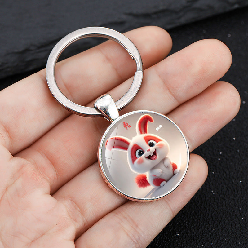 Wholesale Round keychain with zodiac pattern