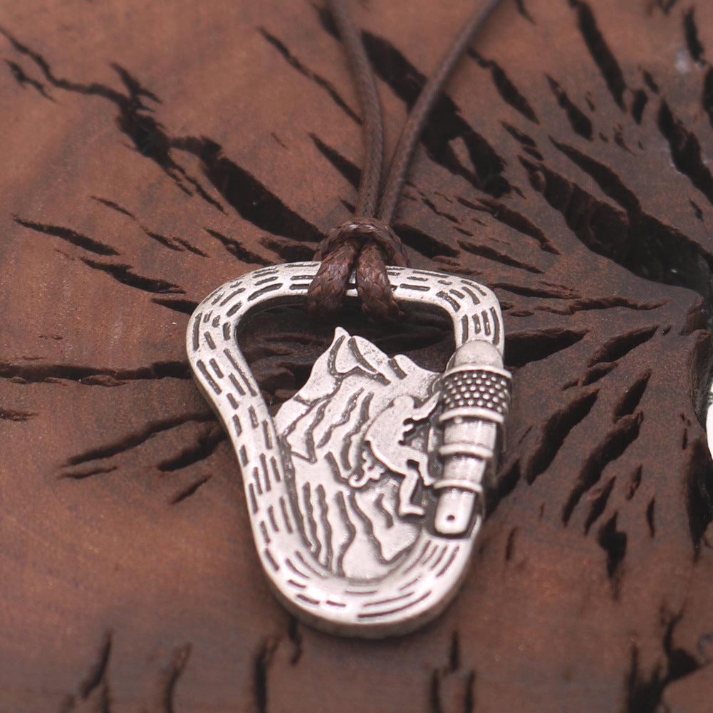 Wholesale Rock Climbing Climber Metal Necklaces ACC-NE-Hongg006