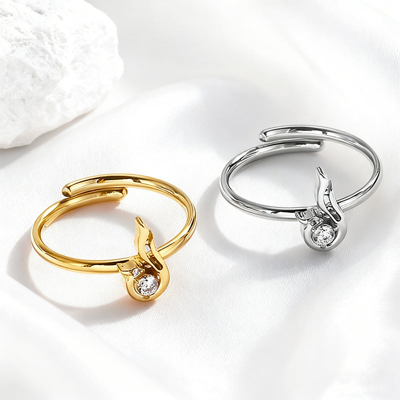 Wholesale 2PCS Steel Titanium Zircon Ring