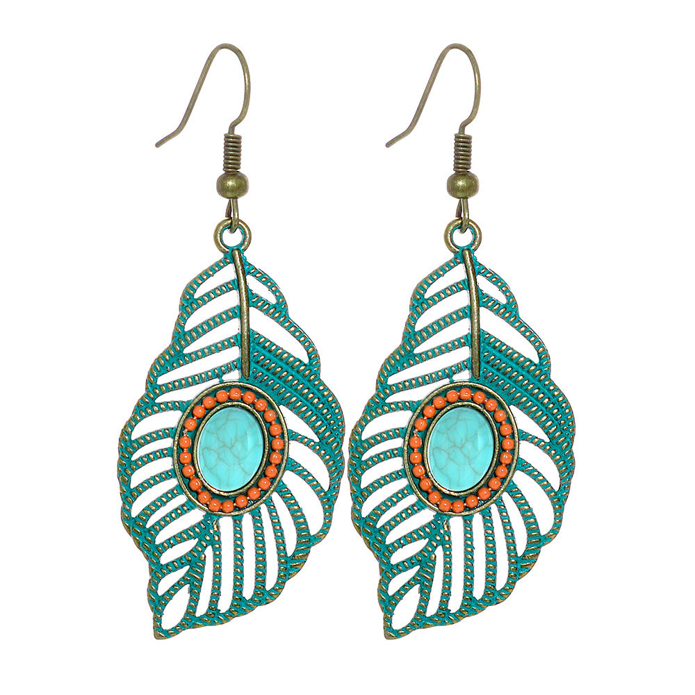 Wholesale Vintage Tree Leaf Alloy Earrings Simple Everyday Fashion Accessory