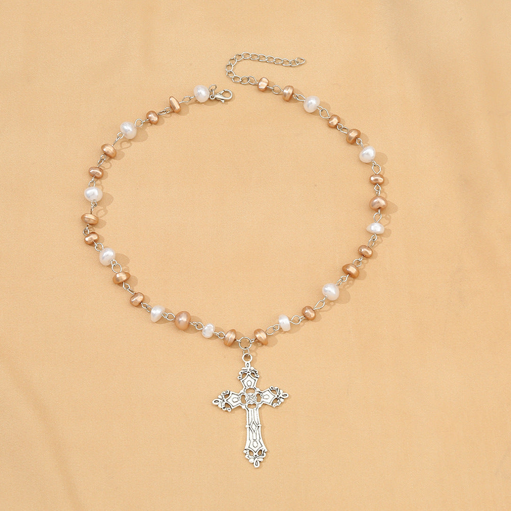 Wholesale Cool Cross Necklace  Light Luxury Necklace Collarbone Chain