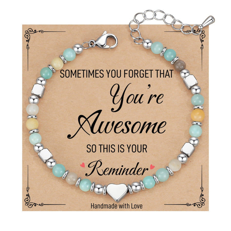 Wholesale Heart Shaped Emperor Stone Crystal Adjustable Bracelet Fashion Jewelry Gift