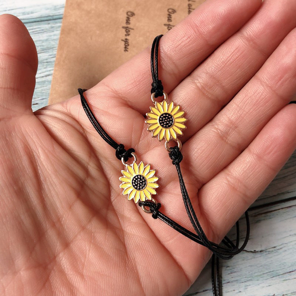 Wholesale  Alloy Sunflower  Woven Card Bracelet