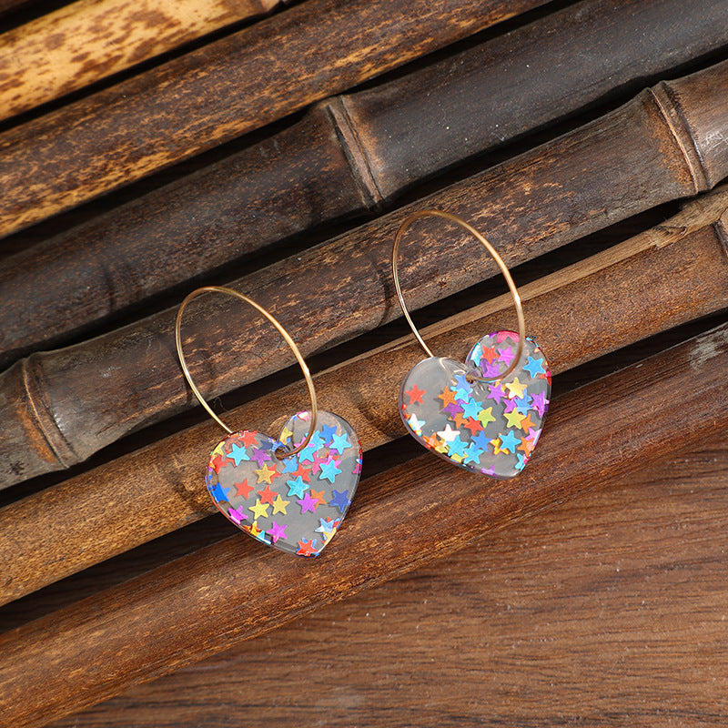Wholesale Acrylic Transparent Heart Earrings,  Sweet Style,  Valentine' s Gift,  Jewelry Accessory
