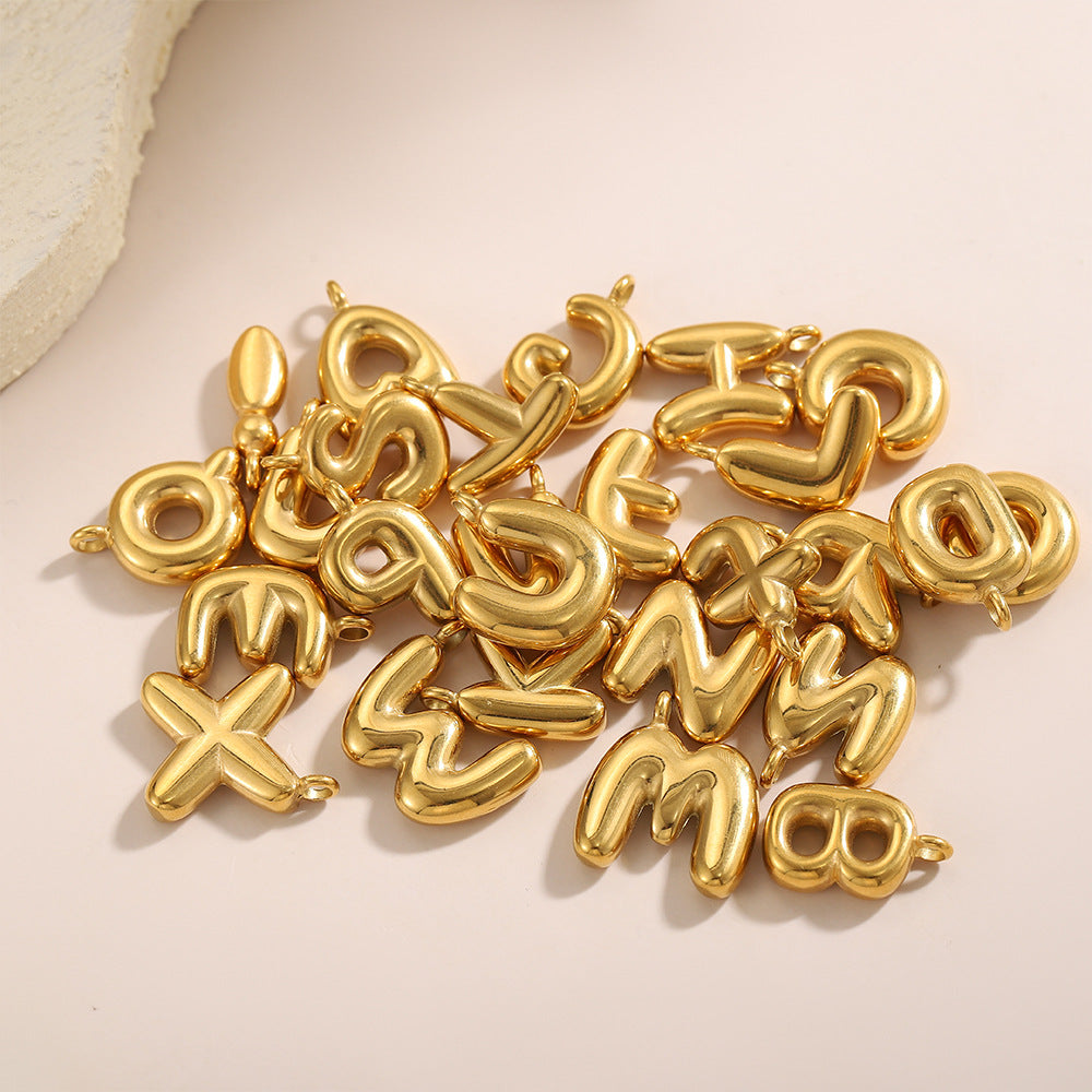 Wholesale Stainless steel bubble letter pendant necklace accessories