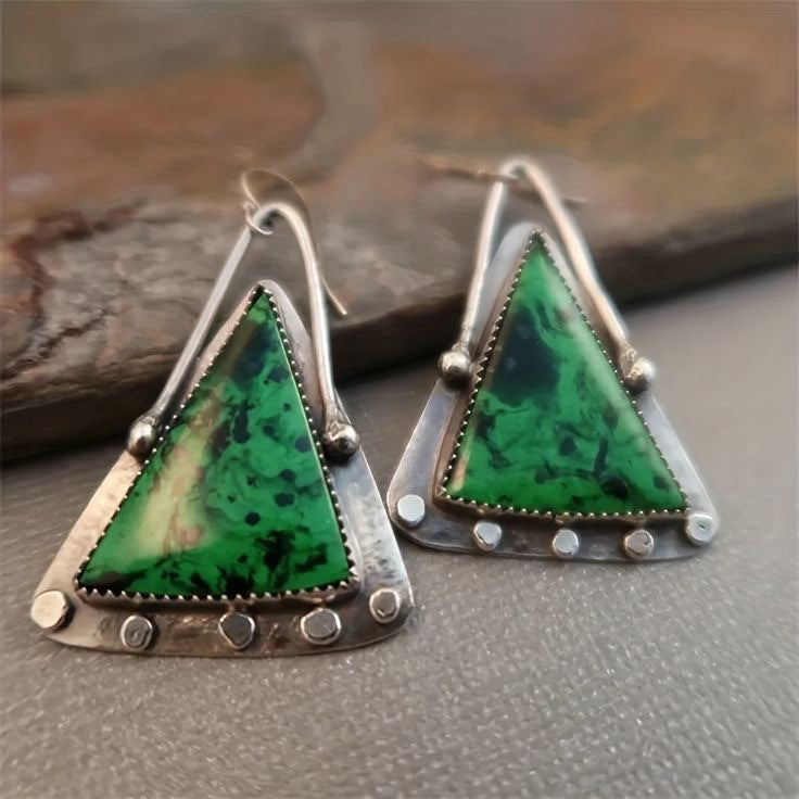 Wholesale geometric long colored glass personality earrings