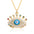 Wholesale color zircon clavicle chain drop oil enamel eye pendant necklace