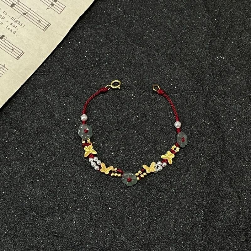 Wholesale  small stars green crystal colorful flowers woven necklace