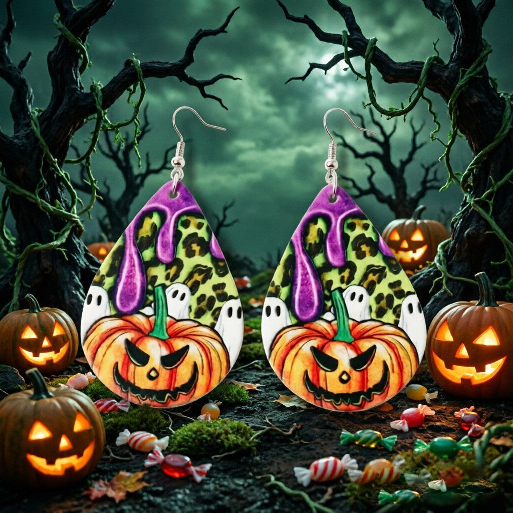 Wholesale  Ghost Pumpkin Acrylic Earrings Fashion Accessory Boutique Resale