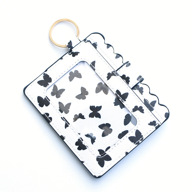 Wholesale Western Style Leopard Plaid Flower Card Holder Keychain ACC-KC-QiuXue001
