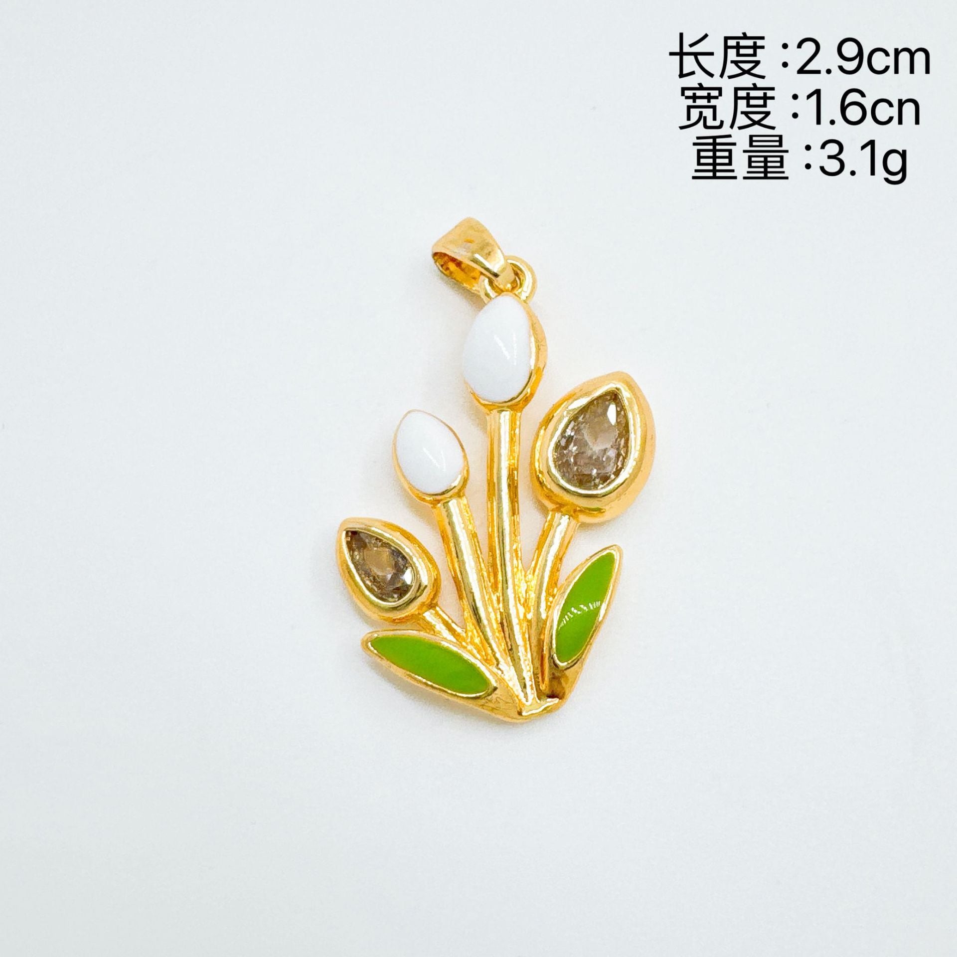 Wholesale Tulip Enamel Pendant Necklace for Women - Copper Electroplating Boutique Resale Jewelry