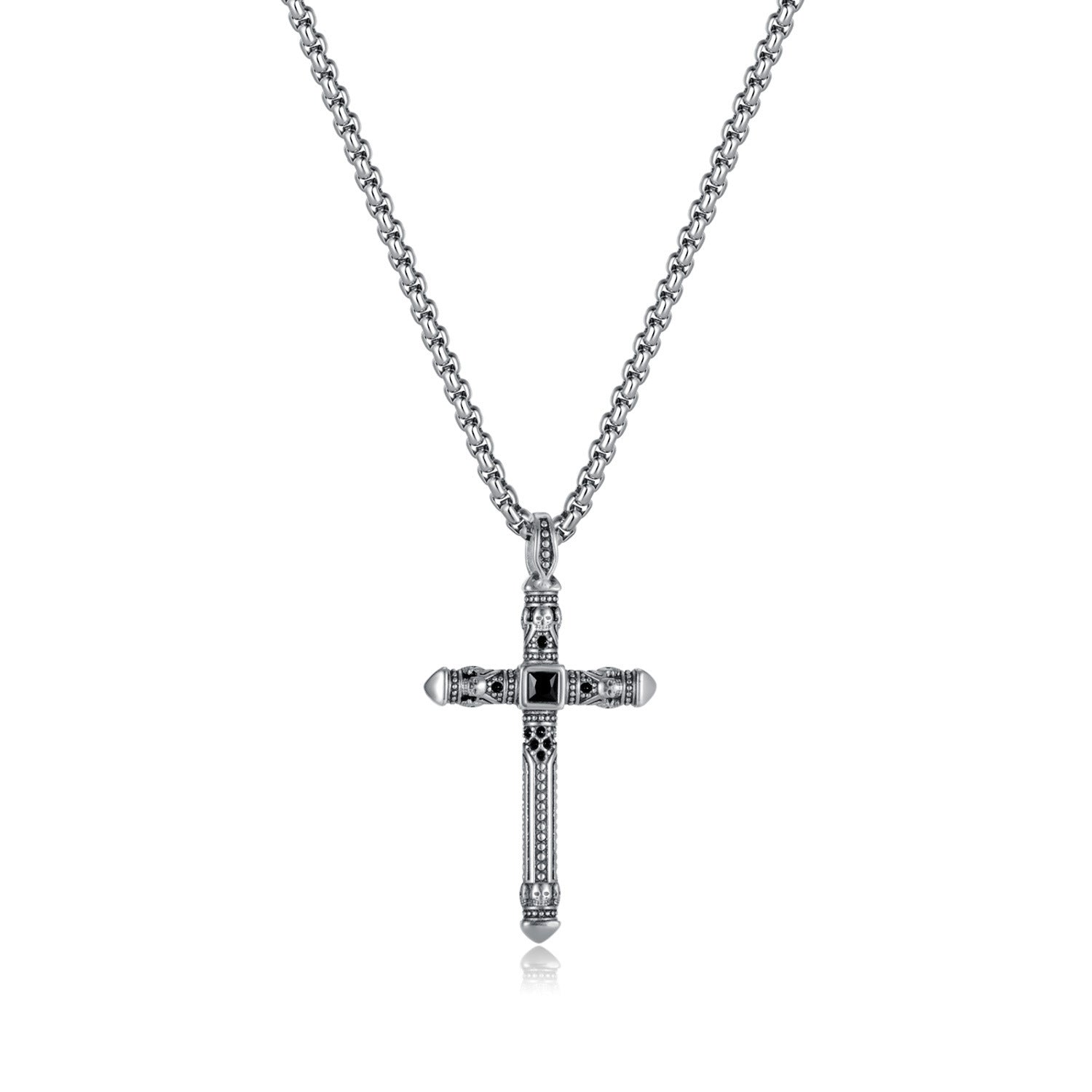 Wholesale retro cross stainless steel pendant necklaces