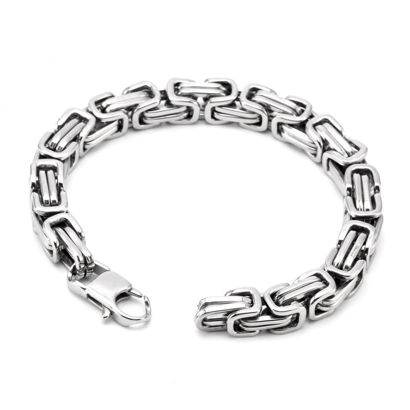 Bracciale multistrato a catena quadrata in acciaio al titanio all'ingrosso