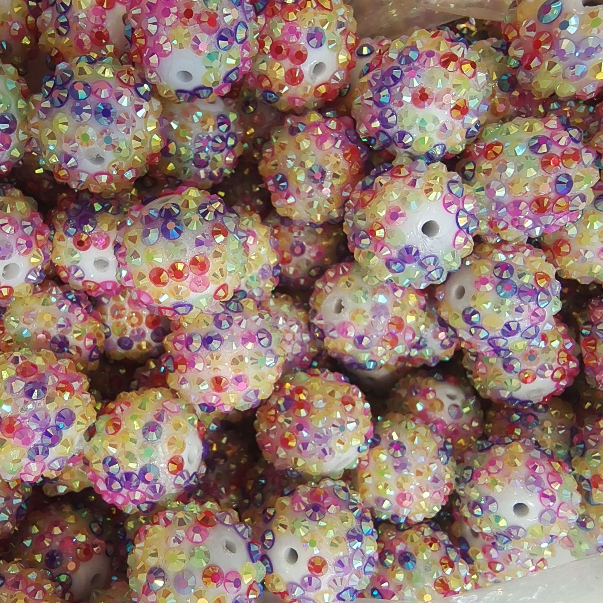 Wholesale 5pcs 10MM-22MM Resin Diamond Beads Spring Color AB Diamond Mixed Color Diamond Beads ACC-BDS-NiJia051