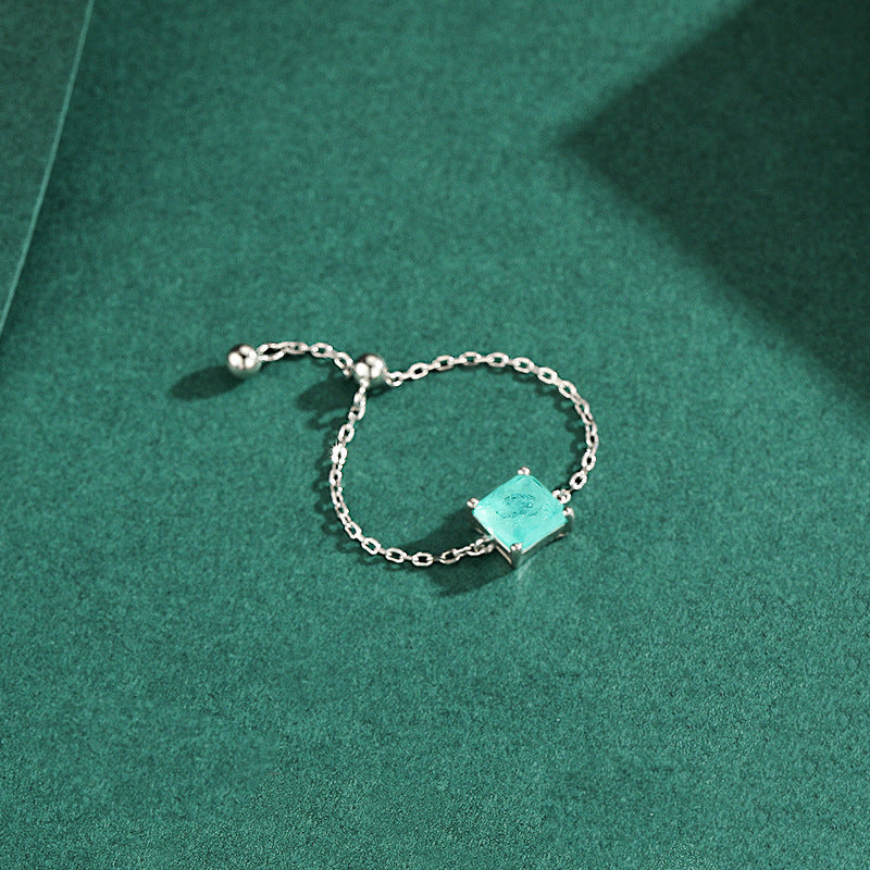 Wholesale  s925 sterling silver Paraiba tourmaline female ring
