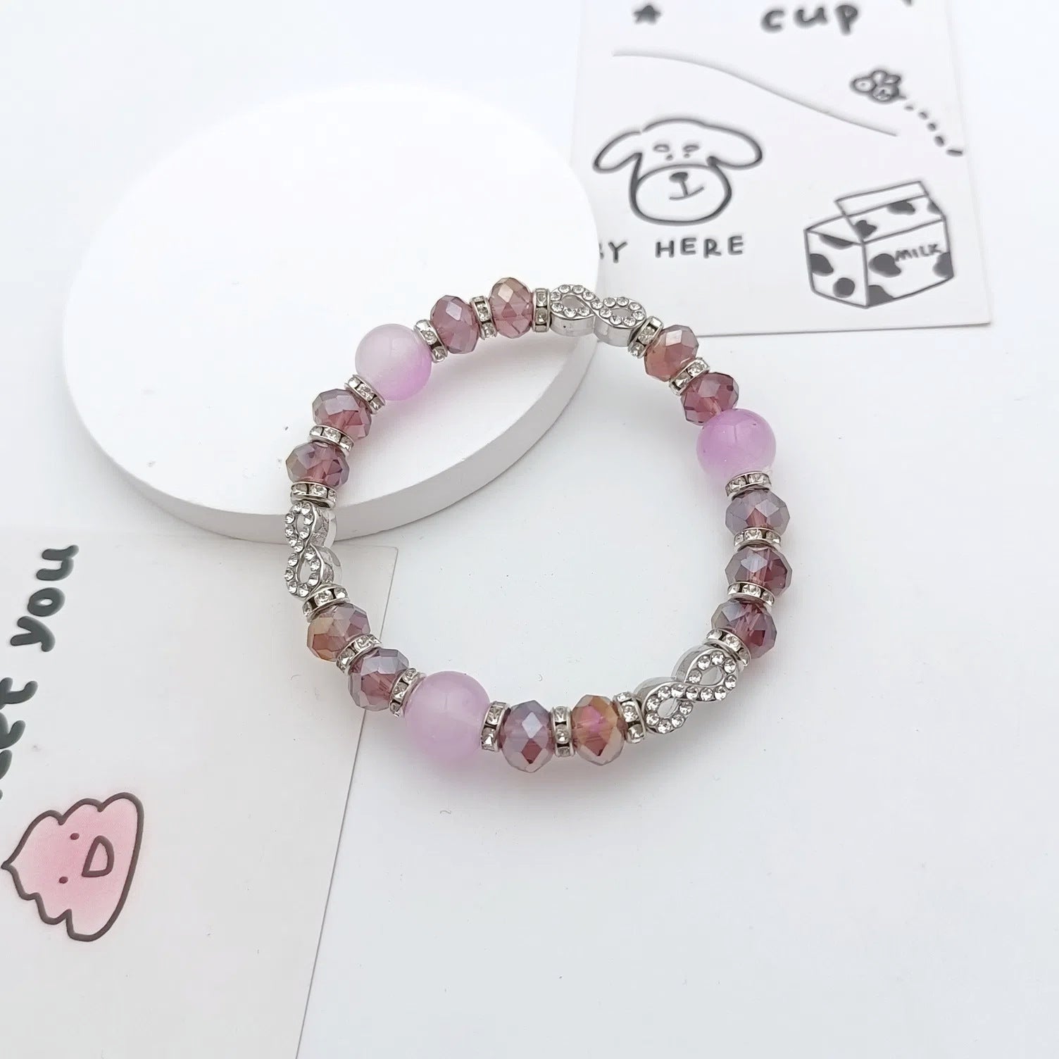 Wholesale glass diamond beaded bracelet