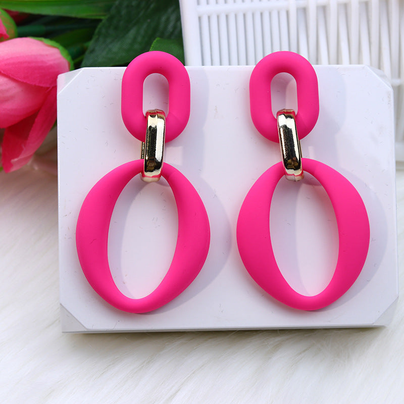 Wholesale Buckle Spray Paint Acrylic Fresh Earrings
