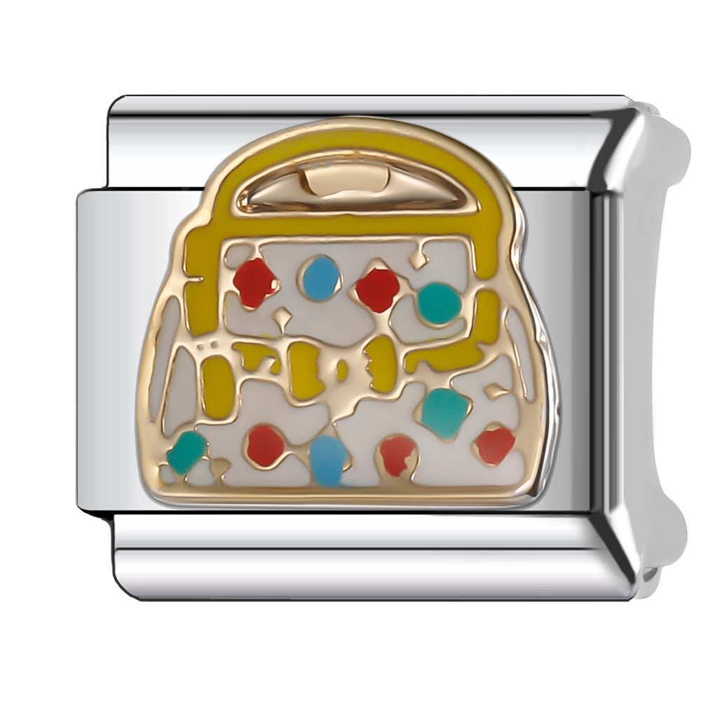 Wholesale Italian Charm Bracelet 9mm DIY Splicing Creative Pattern Stainless Steel Composable Bracelet