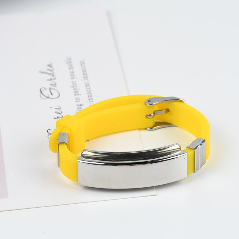 Wholesale Stainless Steel Silicone Bracelet