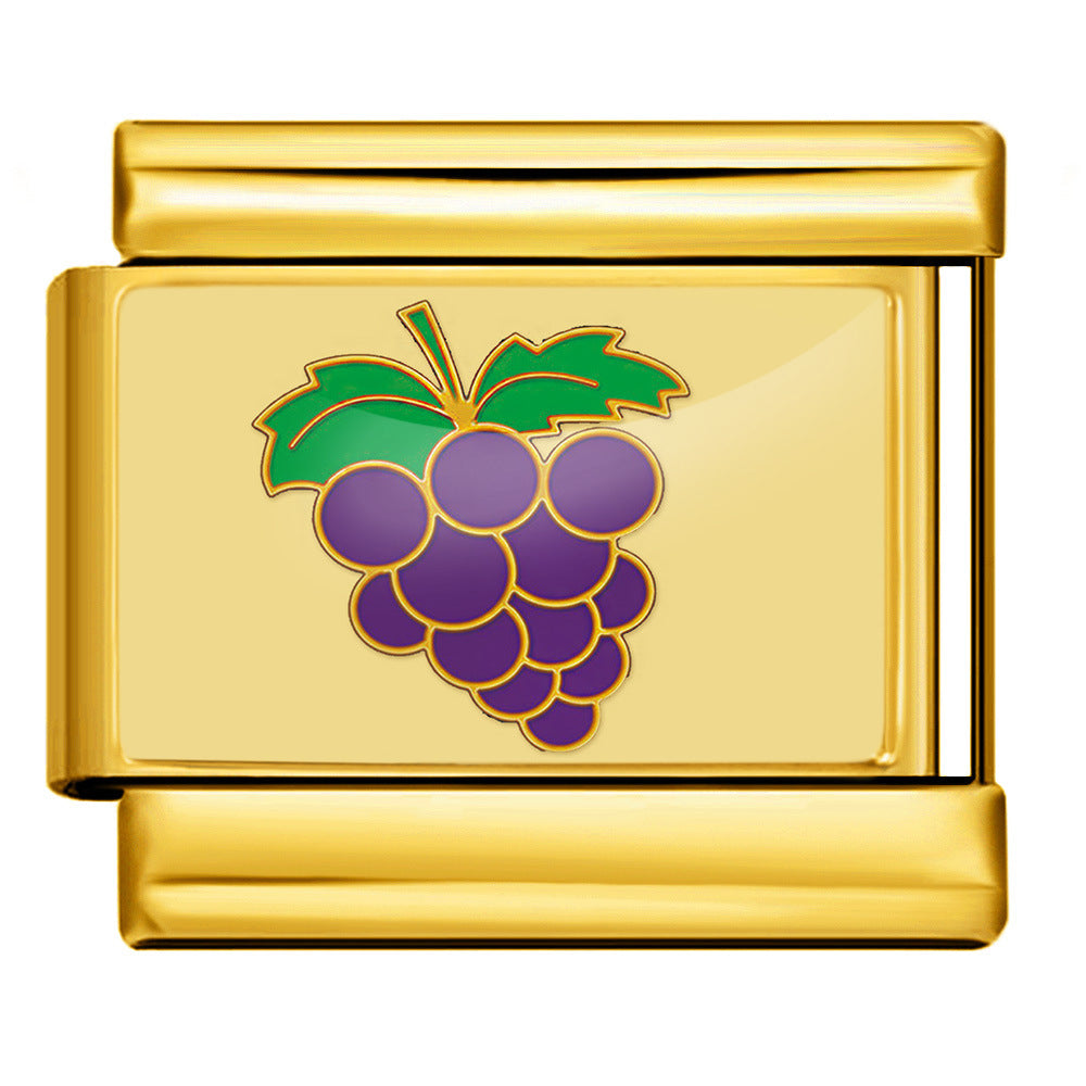 Wholesale  Italian Charm Bracelet 9mm DIY Fruit and Vegetable Series Creative Stainless Steel Composable Bracelet