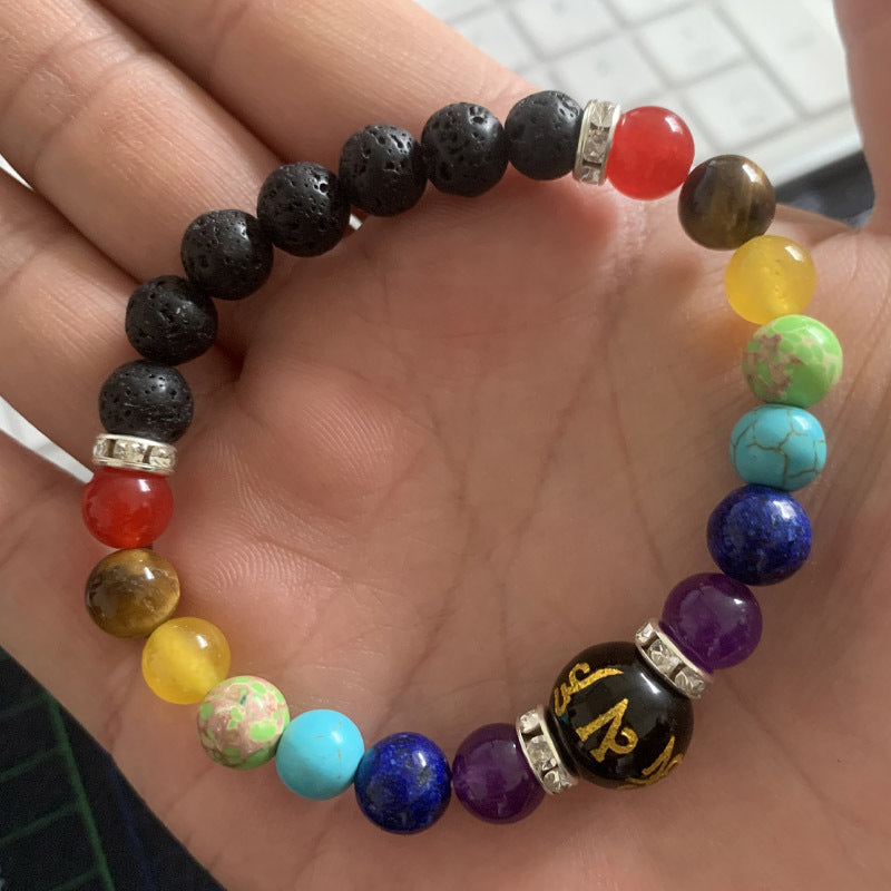 Wholesale 6mm10MM African Turquoise Bracelet Picture Stone Agate Beads Bracelet ACC-BT-zhixiang007