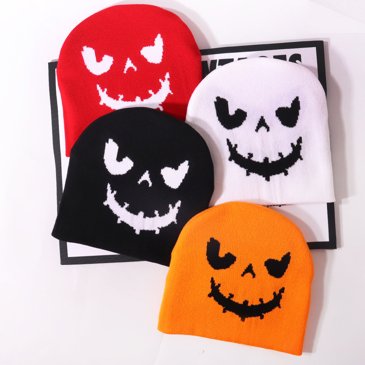 Wholesale Halloween Funny Pumpkin Jacquard Knitted Hat ACC-HT-Junl008