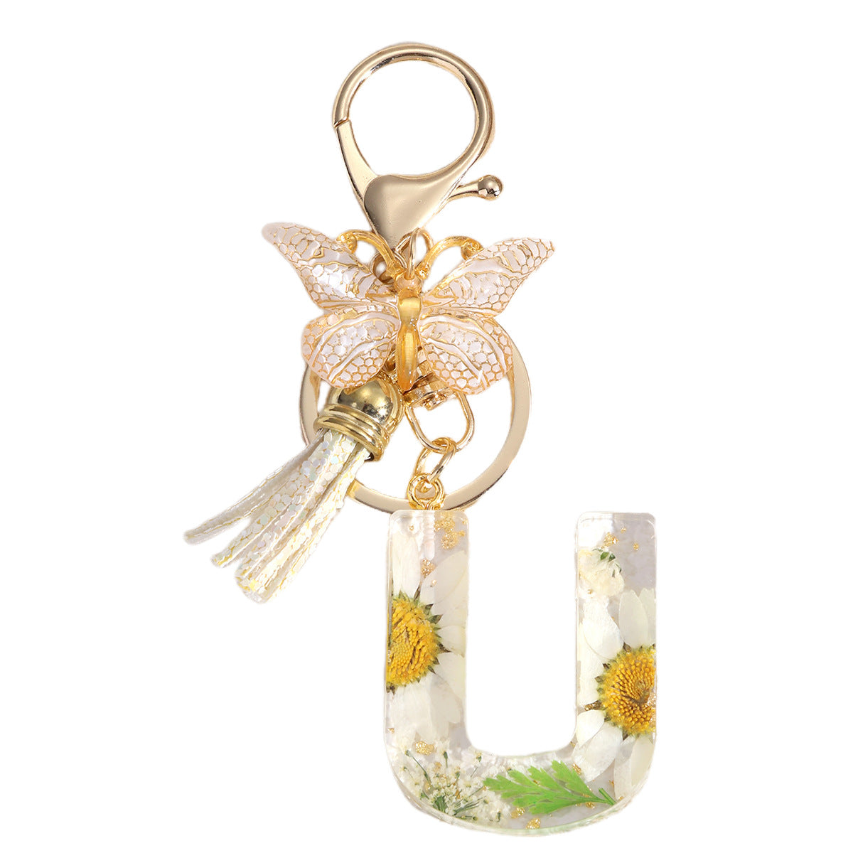 Wholesale Flowers English 26 Letters Keychain