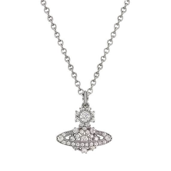 Wholesale Copper Electroplated Saturn Snowflake Pendant Necklace With Zircon Crystals Stylish Jewelry Accessory For Women Boutique Resale