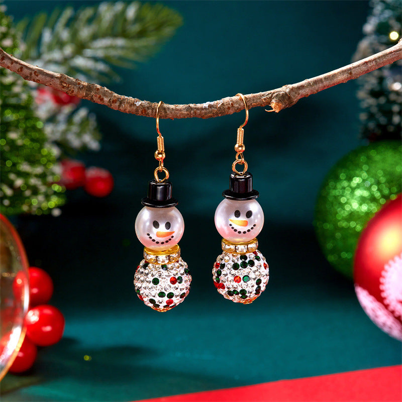 Wholesale Christmas hat snowman earrings