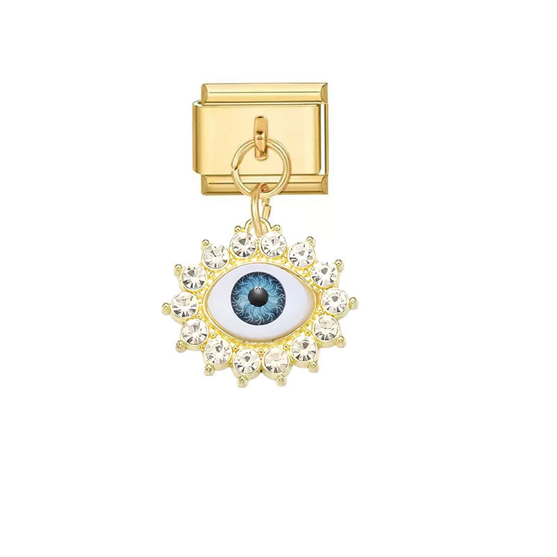 Wholesale Evil Eye Pendants – Alloy with electroplated finish;  DIY jewelry accessories suitable for everyday wear or as gifts