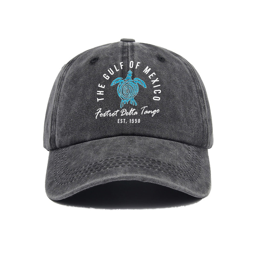 Wholesale Washed cotton printed distressed baseball cap