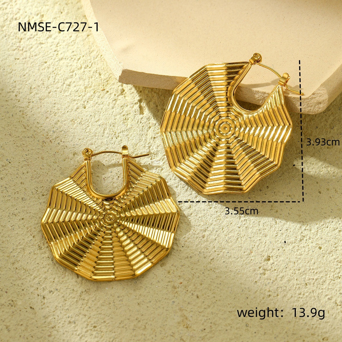 Wholesale  stainless steel gold plated mosquito disc earrings