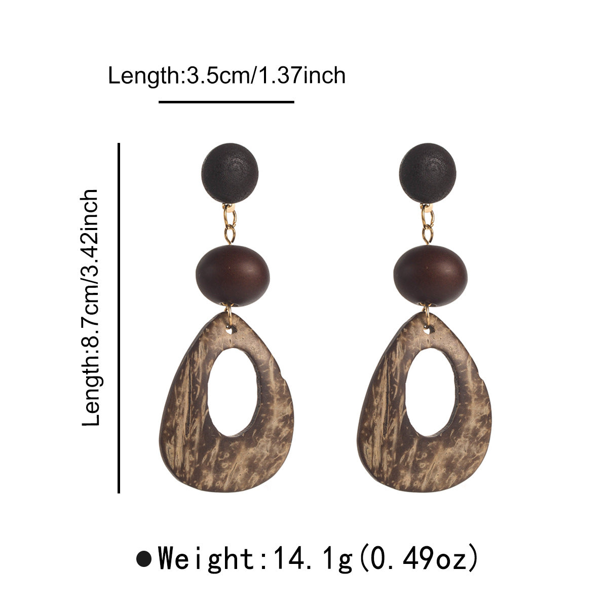 Wholesale atmosphere geometric wooden earrings