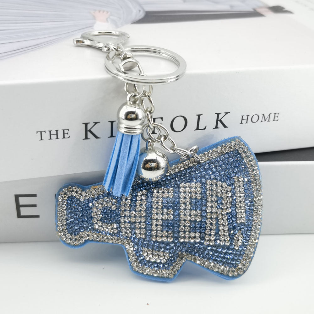 Wholesale creative velvet diamond English letter keychain