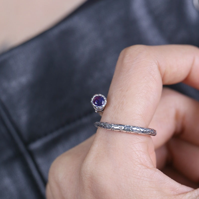 Wholesale  Retro Gemstone Crown Wand Ring