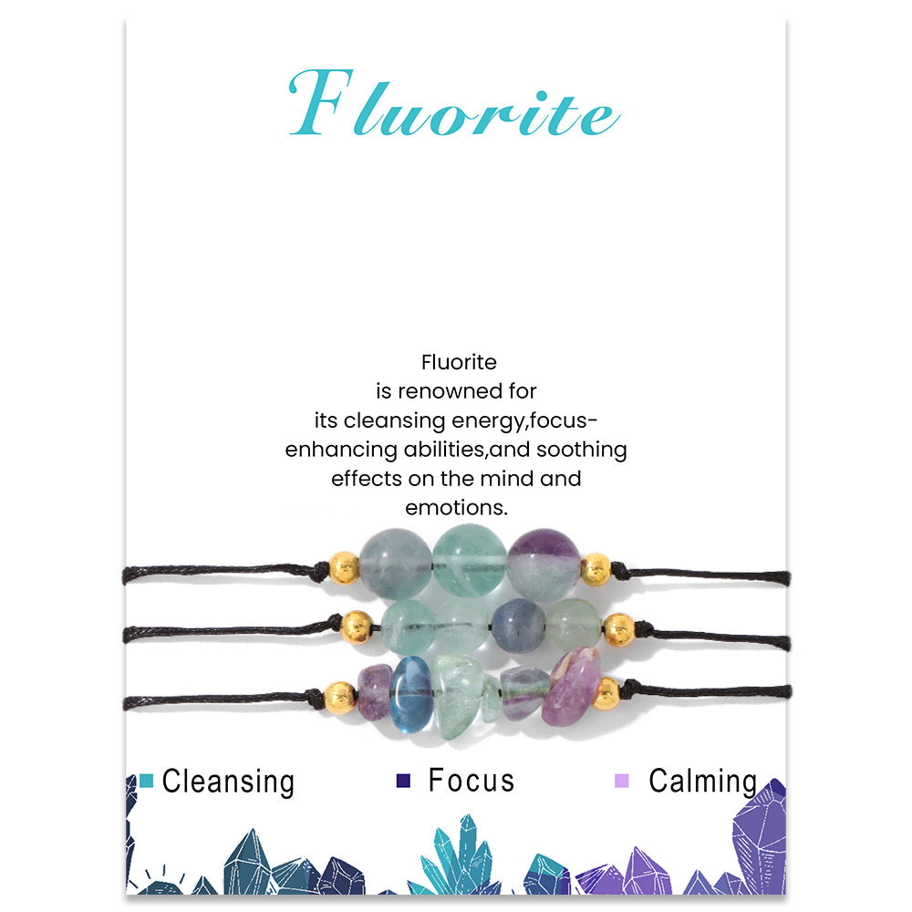 Wholesale Natural Stone Crystal Set Crushed Stone Beads Handmade Woven Bracelets ACC-BT-GEB010