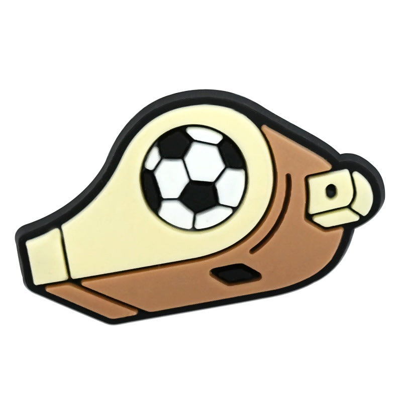 Wholesale Soft PVC Football Shoe Charms For Sandals Removable Shoe Flower Decor Casual Resale Accessory