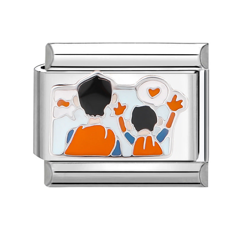 Wholesale Italian Charm Bracelet 9mm DIY Splicing Cute Creative Stainless Steel Composable Bracelet