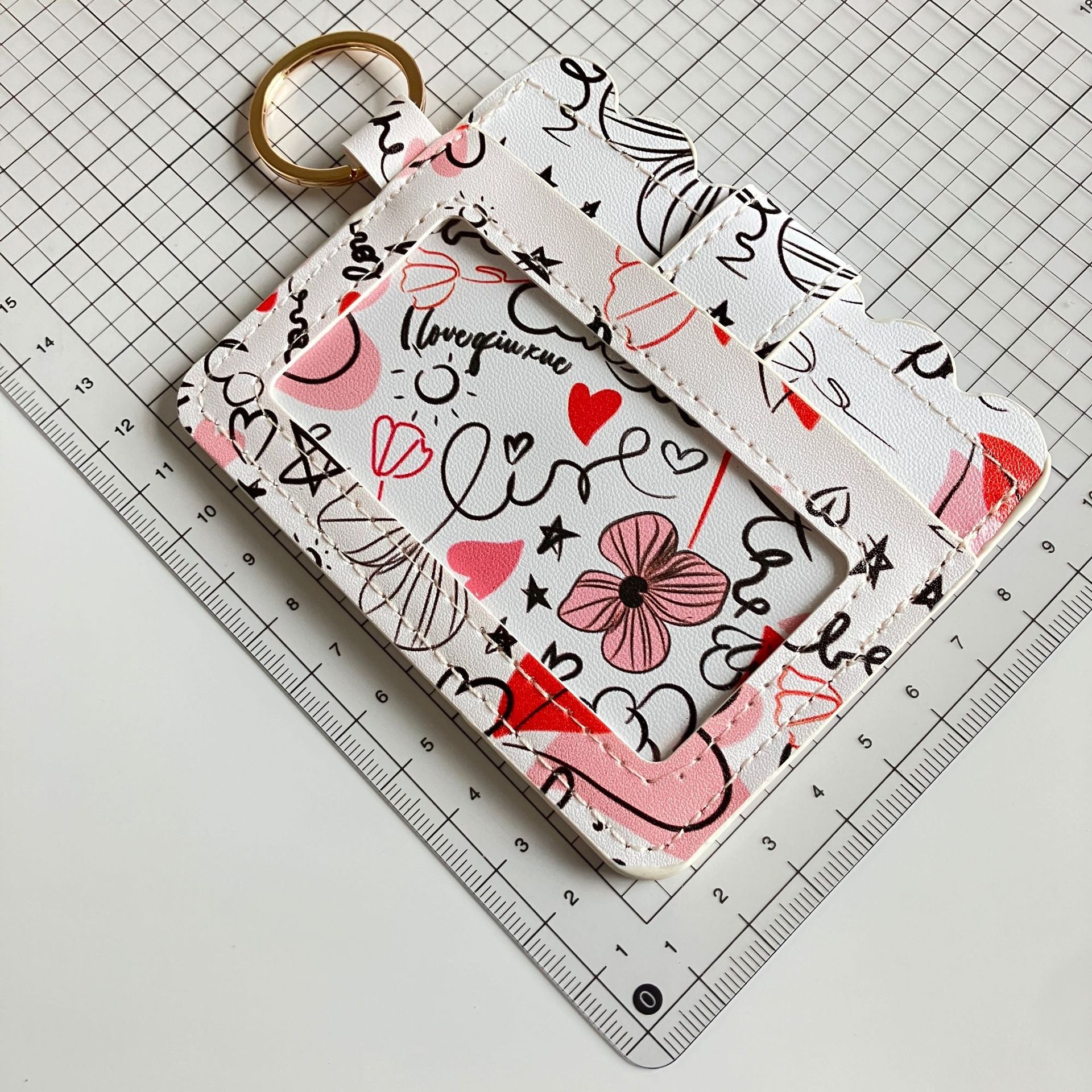 Wholesale Women PU Leather Card Holder Wallet With Mint Green Striped Print For Everyday Use Fashion Accessory