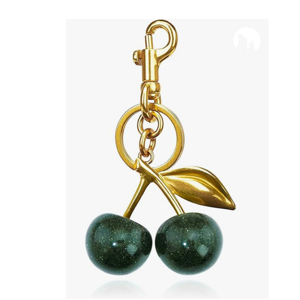 Wholesale Polished Plastic Resin Cherry Keychain Bag Pendant Sweet Style Decorative Accessory
