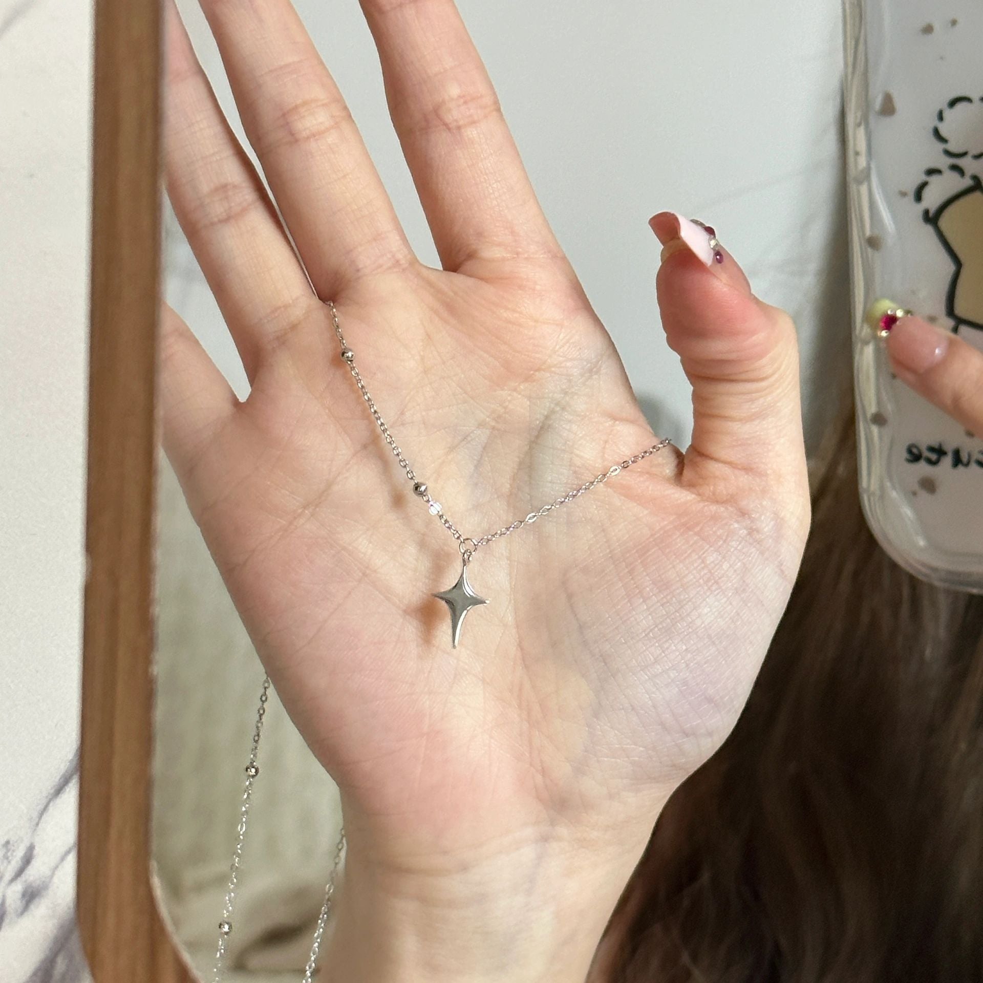 Wholesale Asymmetric Cross Star Necklace