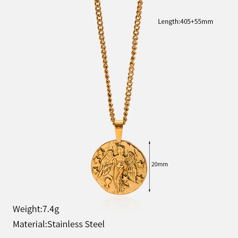 Wholesale Stainless Steel Pendant 18K Furnace Real Gold Necklace