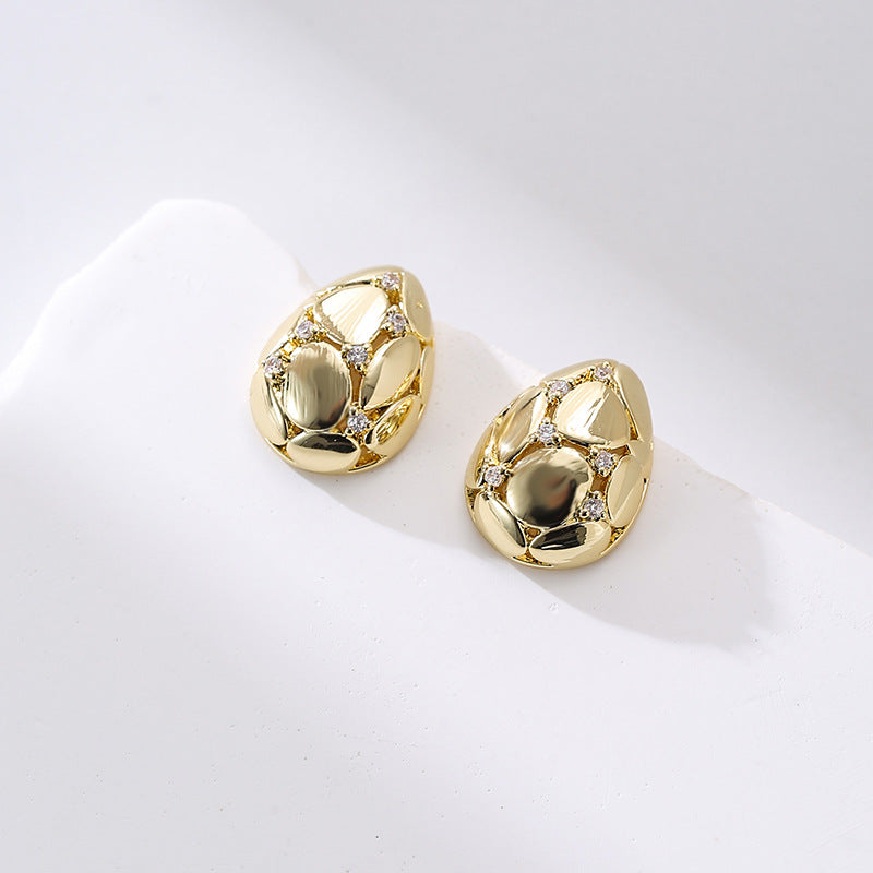 Wholesale Gold Shattered Silver Unique Large Circle Earrings