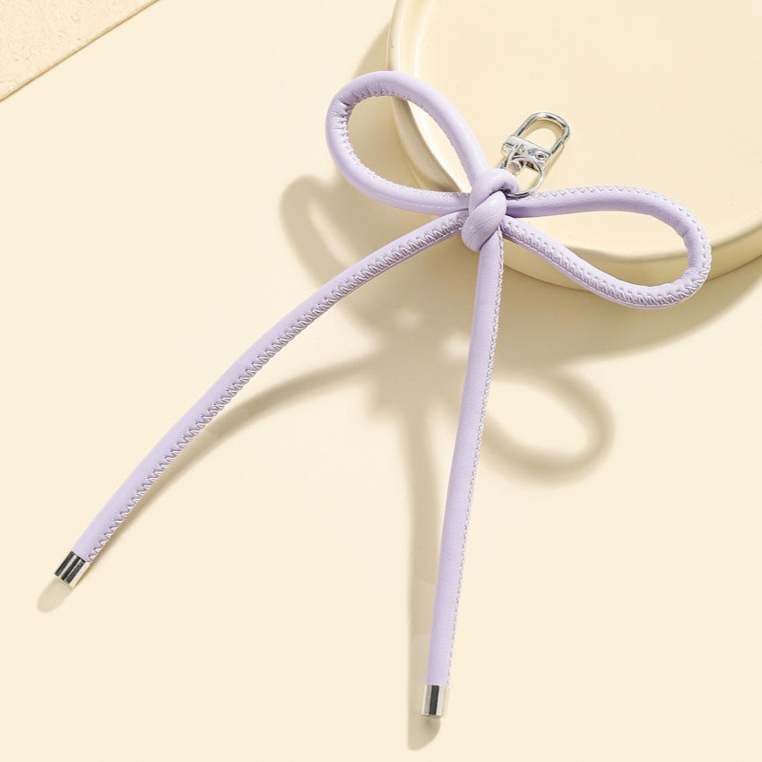 Wholesale Leather bow lanyard keychain