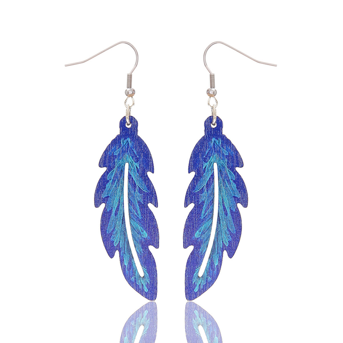 Wholesale Bohemian Ethnic Style Retro Feather Leaf Earrings