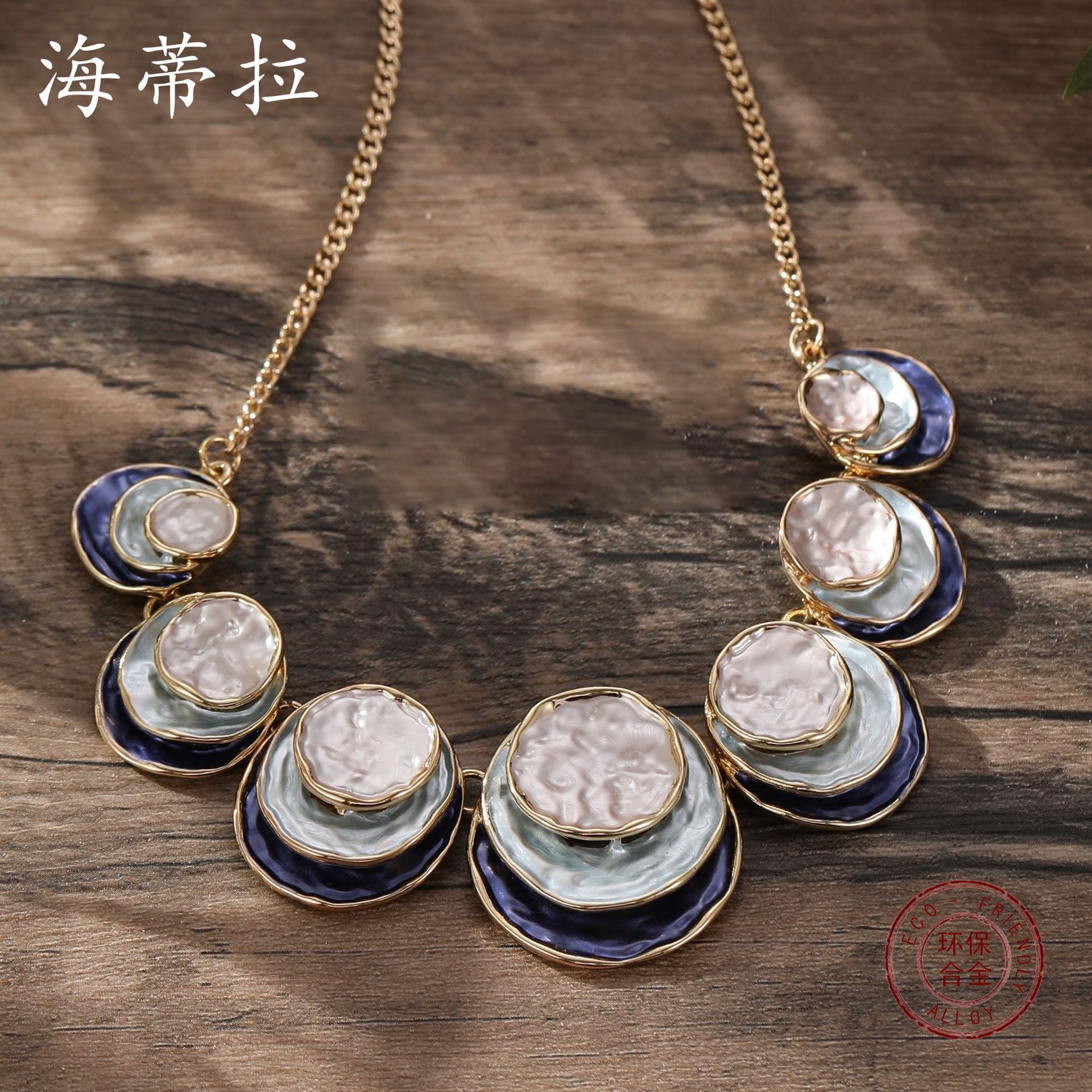 Wholesale  Multi-layer Round Color Coated Necklace
