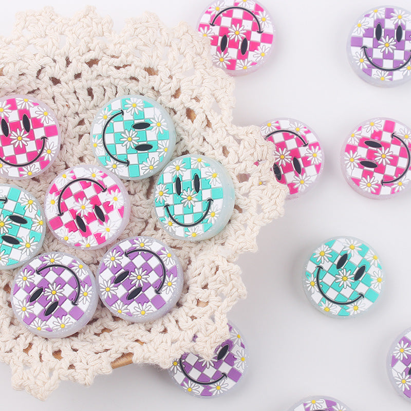 Wholesale Cartoon Smiley Flowers Autism Care Focal Beads DIY Bead Accessories